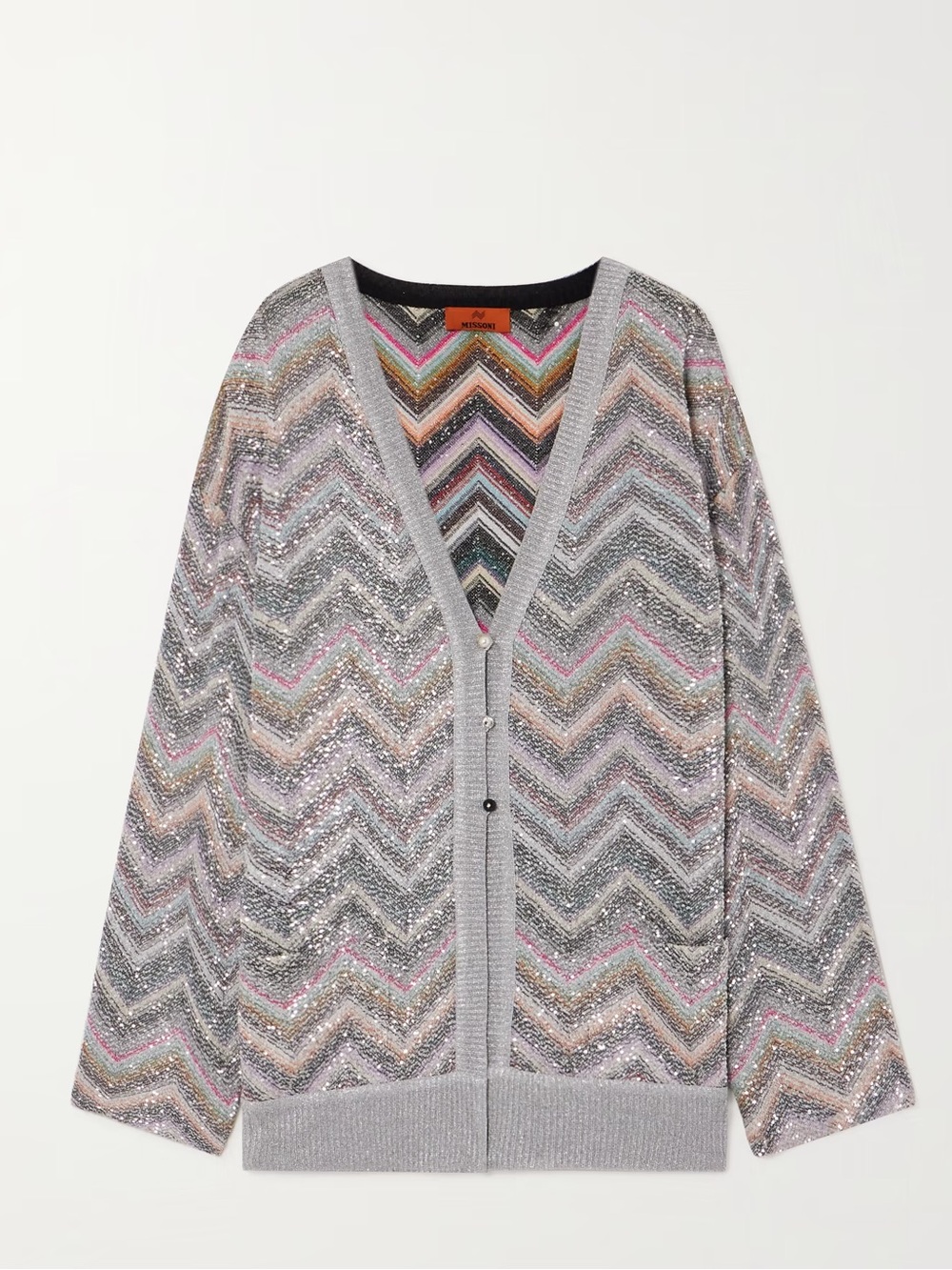 EUC Missoni Oversized cardigan in zigzag viscose blend with sequins $2,290 40